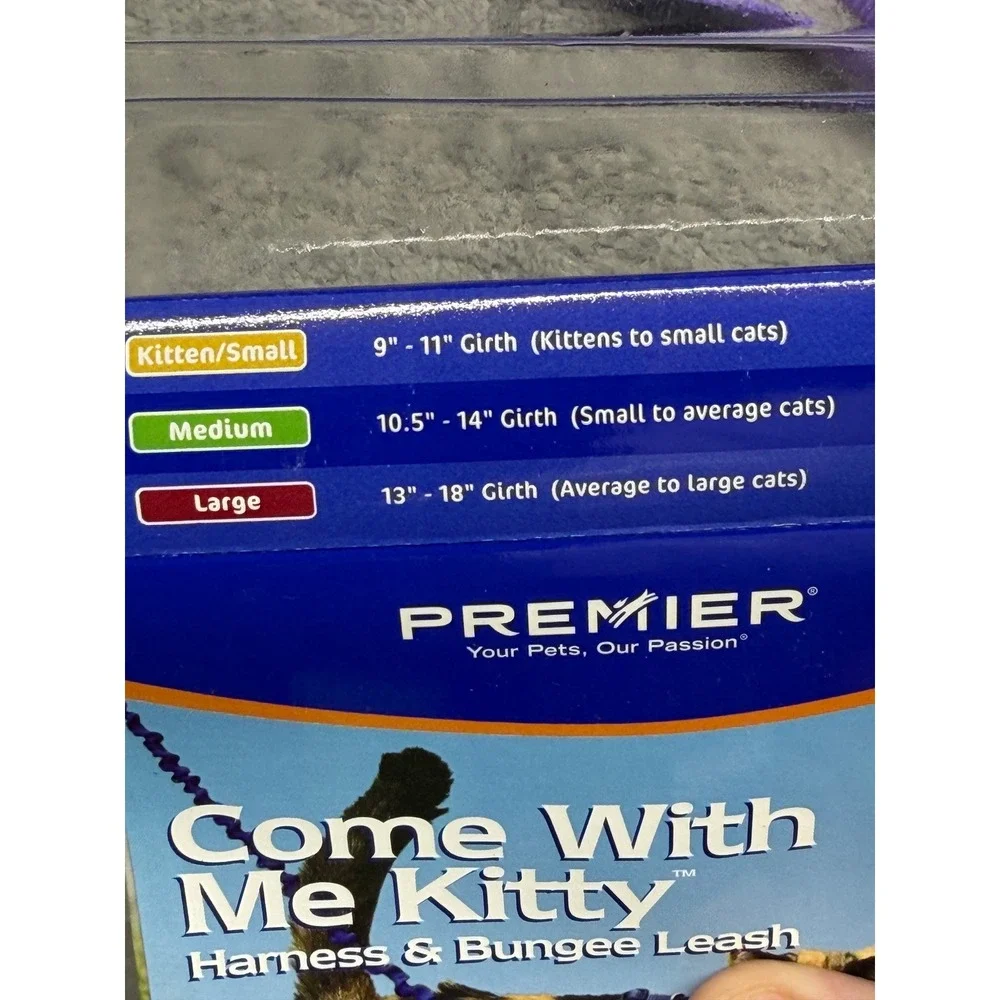 Premier Come With Me Kitty Harness & Bungee Leash Purple Medium Cat Walking Set